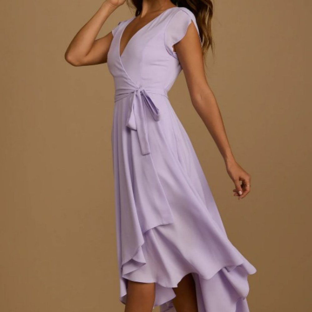 Size XL - Lulu's French Countryside Lavender High-Low Dress